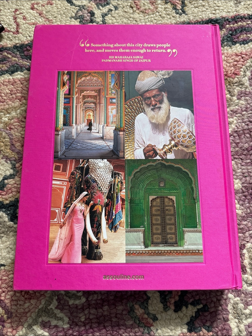 Assouline Jaipur Splendor Hardcover Book - Pink & Orange with Gold Accents - Picture 3 of 4